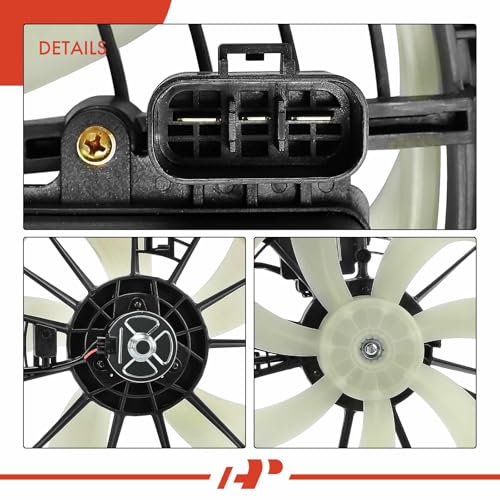 A-Premium Engine Radiator Cooling Fan Assembly Compatible with Select Lexus Models - GS350 2013 2014 2015, 3.5L - Replace# 1636131410, 1636131430