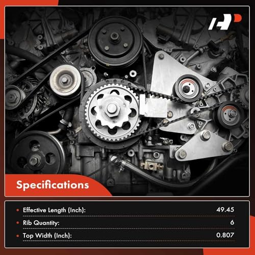 A-Premium 49.45 Inch Serpentine Belt Compatible with Toyota, Hyundai, Kia & Lexus Cars - Camry 2012-2017, RAV4, Elantra, Sonata, Accent, Tucson, Veloster, Soul, Optima, Rio, tC, Gas Only