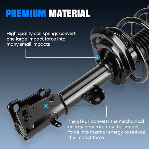 Front Coil Spring Strut & Stabilizer Sway Bar Links Fit for CHRYSLER TOWN & COUNTRY 08-16, for DODGE for GRAND CARAVAN 08-19, Shock Absorber and Sway Bar Link Replace for 171128L, 171128R, K7258