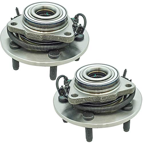 TRQ Front Left and Right Wheel Bearing and Hub Assembly 2 Piece Set Compatible with 2012-2018 Dodge Ram 1500 2019-2022 Ram 1500 Classic