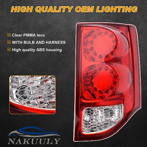Tail Light Fits 2011-2020 Dodge Grand Caravan Right Side Taillight w/ Bulb