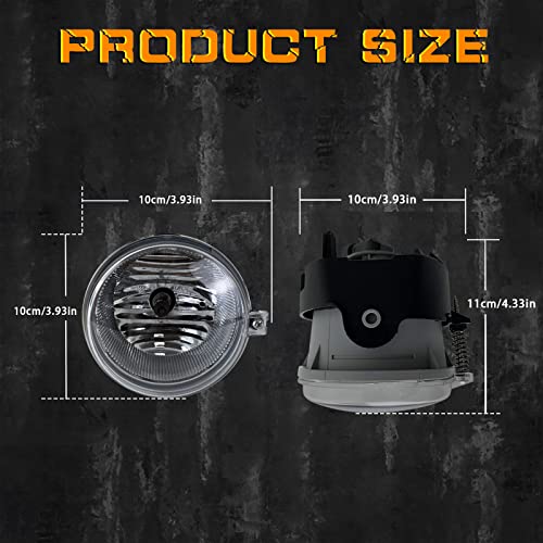 Fog Lights Assemblies Replacement for 2005-2010 Dodge Caravan Charger Challenger Caliber Chrysler Pacifica Sebring Jeep Patriot Compass, 1 Pair Bumper Driving Fog Lamps with Clear Lens