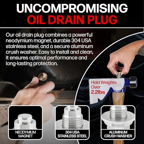 Votex - Made in USA - M12 X 1.25MM Magnetic Engine Oil Drain Plug fits Infiniti, Lexus, Nissan, Toyota - Stainless Steel - Part Number DP006