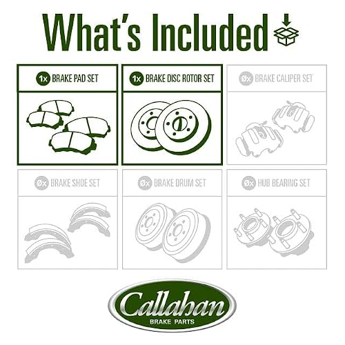 Callahan Brake Parts Front Brake Kit For Toyota Pickup 1989-95 - Disc Rotors with Ceramic Brake Pads, EBYK038801
