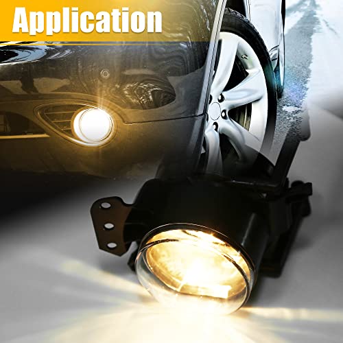 X AUTOHAUX 1 Pair Driving Fog Lights Assembly with Bulbs 63176910791 63176910792 Left Right Fog Lamp with Clear Lens for BMW 5 Series 3 Series