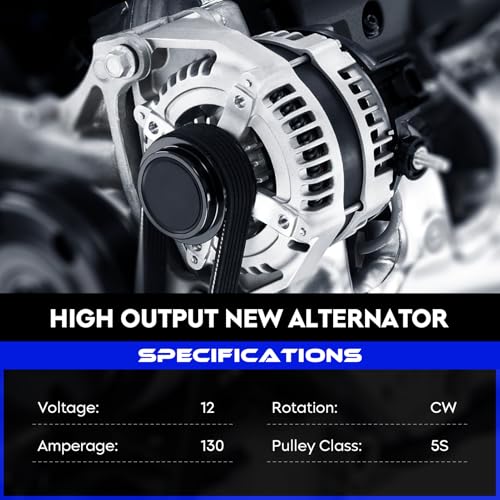 New Alternator for Chevy Malibu 2.0L 2.5L 2013-2015, for Impala 2.5L 2014 2015, for Buick Regal 2.0L 2014-2017 Envision 2.0L 2.5L 2017-2020, Replaces 11681 13592810 (2.0L Only for Turbocharged)