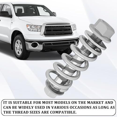 QKYS 2PCS M10x1.25 Exhaust Manifold Bolts, Exhaust Flange Bolts, Muffler Repair Kit with Springs, for Automotive Exhaust Manifold Gasket Reduce Vibration Car Accessories Universal for Most Cars