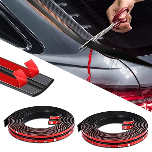 Tecledsn 2 Pieces Windshield Rubber Seal Windshield Trim Stripping, Car Weather Stripping, Waterproof Rubber Edge Trim, 22 Ft T Shape Sealing Strip Universal for Car Front Rear Windshield