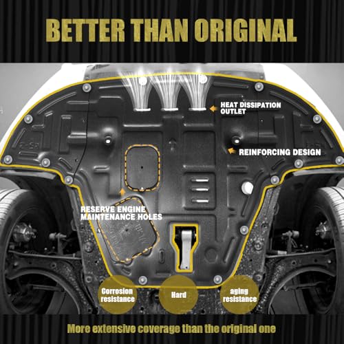 Engine Splash Shield Fit for KIA K5 2021 2022 2023 2024 2025 Engine Case Guard Under Engine Cover Compatible with K5 2021-2024 Front Engine Guard Mud Flaps Including Screw Hardware