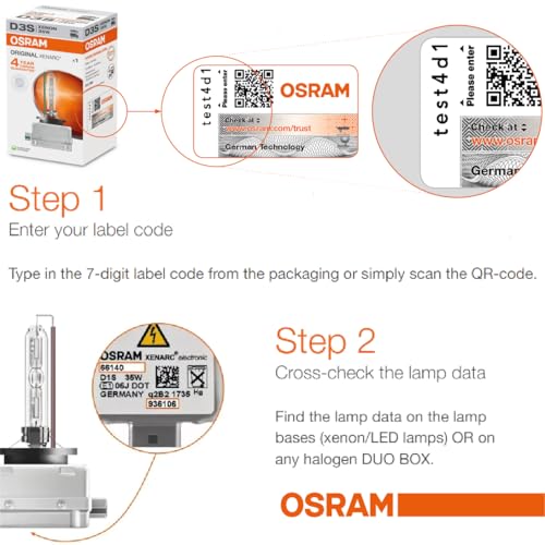Osram 66340HBI Xenarc 35W D3S PK32D-5 4600K HID Xenon Light Bulb (2 Pack)