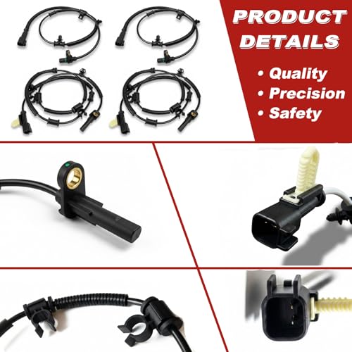 ABS Wheel Speed Sensor 4Pcs: Front Rear Left & Right Compatible with Ford 2010-14 F150 V6 3.5L 3.7L V8 4.6L 5.0L 6.2L, 2011-14 Expedition V8 5.4L, Lincoln 2011-14 Navigator V8 5.4L, See Fitment