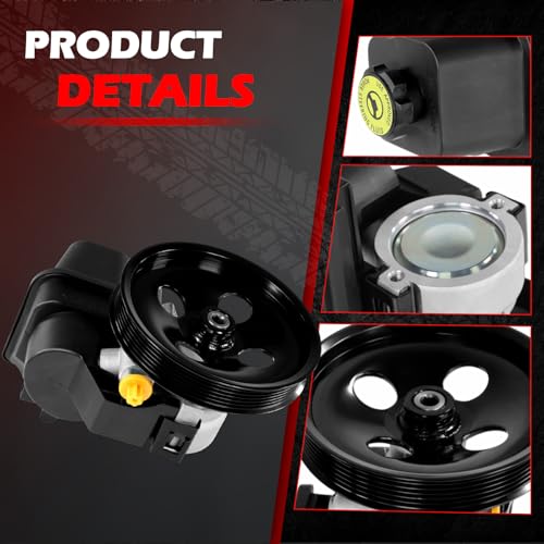 Autodevil 20-65990 Power Steering Pump with Pulley & Reservoir Fit for 2002-2009 Trailblazer & Envoy, 06-09 9-7x 4.2i, 2005 9-7x Linear, 07-08 Ascender, 04-07 Rainier, 02-04 Bravada, 4.2L 5.3L 6.0L