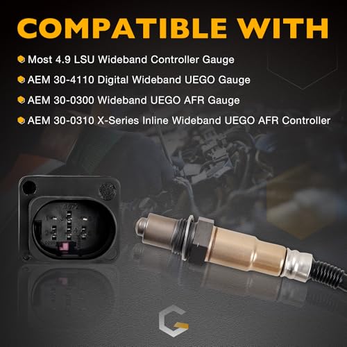 LSU 4.9 Lambda WideBand O2 Oxygen Sensor | for AEM 30-4110 30-0300 30-0310 - X Series AFR Inline Controller - UEGO A/F Ratio Wideband 02 Gauge | Replace# 17025, 0258017025