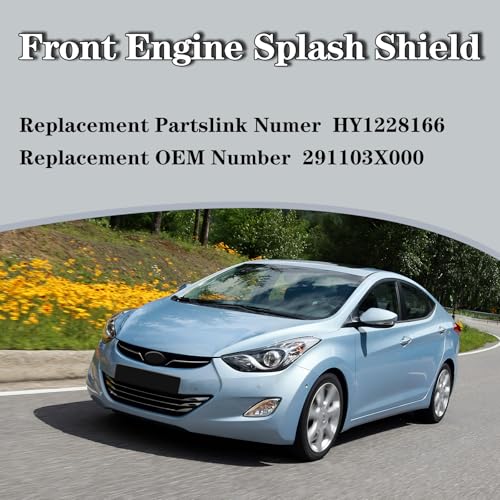CarPartsDepot Front Engine Splash Shield Compatible with Hyundai 2011-2013 Elantra Engine Under Cover