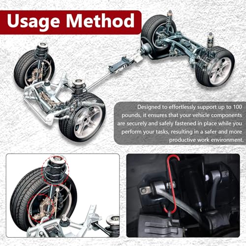 BFXM 2PCS Brake Caliper Hanger Compression Mechanic Tool with Rubber Tips, Durable Steel, Rust-Proof Automotive Tools for Braking, Axle, Suspension, Herramientas para Extensión de Frenos