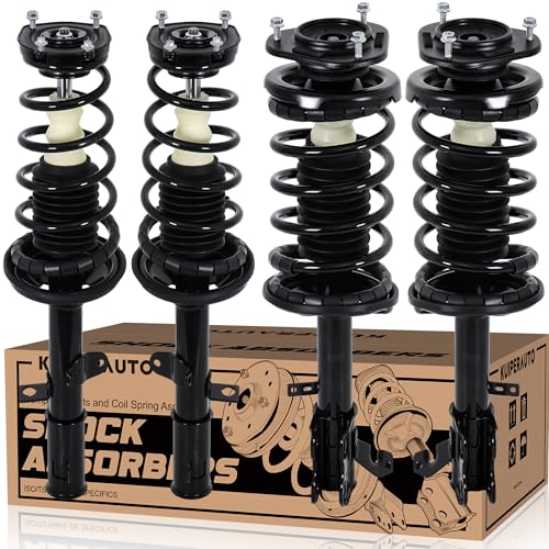 KUIPERAUTO 271951 271952 171953 171954 Complete Front Rear Struts Assembly Compatible for 1998-2002 Chevy Prizm / 1993-2002 Toyota Corolla / 1993-1997 Geo Prizm 4PCS (Left and Right) Shocks Absorbers