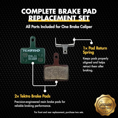 TEKTRO E10.11 Resin Disc Brake Pads | Organic Resin | Smooth & Powerful Braking | Easy Replacement