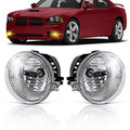 Fog Lights Assemblies Replacement for 2005-2010 Dodge Caravan Charger Challenger Caliber Chrysler Pacifica Sebring Jeep Patriot Compass, 1 Pair Bumper Driving Fog Lamps with Clear Lens