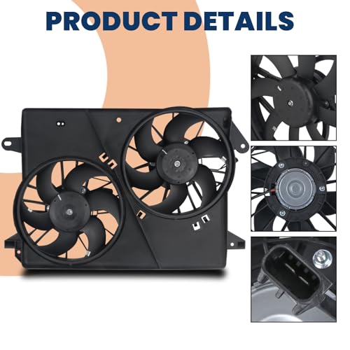 KUIPERAUTO A/C Condenser Radiator Cooling Fan Assembly CH3115132 5137714AA Compatible with 2005-2009 Chrysler 300 Compatible with 2005-2008 Dodge Magnum Compatible with 2006-2009 Charger Pickup Truck