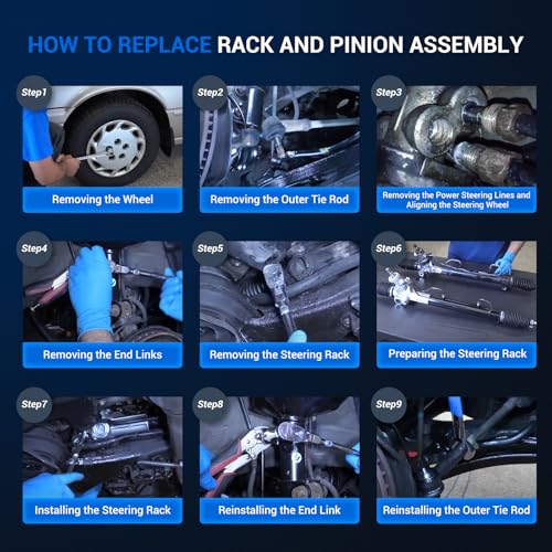 Autoround Power Steering Rack and Pinion Assembly Compatible with Toyota Tacoma 1995-2004/ 4Runner 1996-2002 4WD RWD, Replace # 4420035013 26-2625