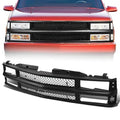 Front Bumper Grille Compatible with Chevy C1500 C2500 C3500 K1500 K2500 K3500 Suburban 1994-2000 Tahoe 1995-2000 Blazer 1994 Honeycomb Extended Style Mesh Grill GM1200237 GM1200239 GM1200142