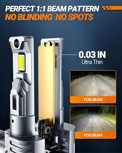 SEALIGHT 9005 9006 Bulbs Combo, 800% Brightness 100000LM, 6500K White Super Bright 9005/HB3 9006/HB4 Fog Light Bulbs, Plug and Play, Pack of 4