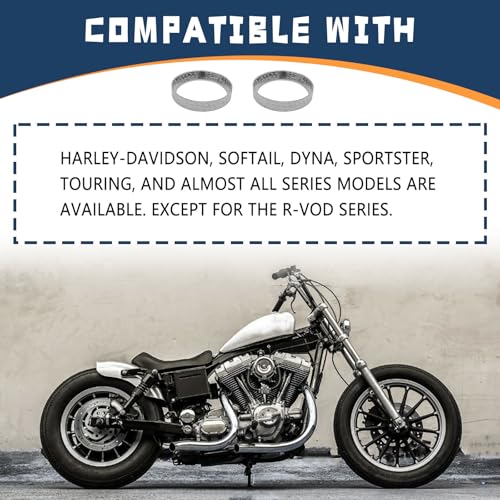 Icyhaws 2PCS Cone Exhaust Gasket, Made of Graphite and Steel, Compatible with 1984-Later Most Harley Davidson Touring, Sportster, Bikes, Softail, Dyna, etc.