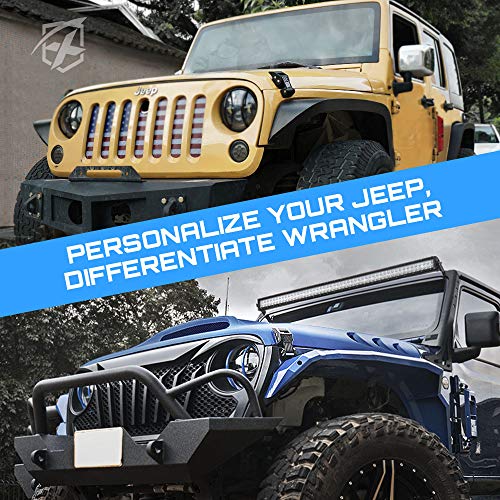 Xprite Aluminum Hood Latches with U.S. Flag, Adjustable Hood Latch Catches Kit Compatible with Jeep Wrangler JK JKU 2007-2018 & Jeep Wrangler JL JLU 2018-2026 Gladiator JT