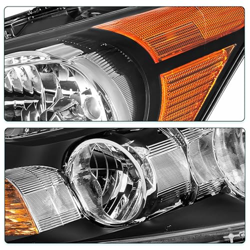 Headlight Assembly Pair for 2008-2012 Honda Accord 4Dr Sedan