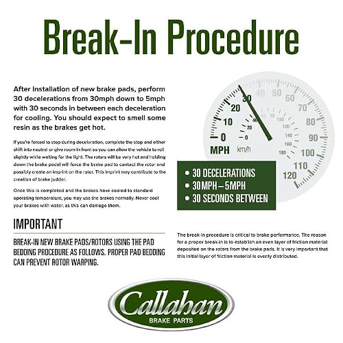 Callahan Brake Parts Front and Rear Brake Kit For Chevrolet Impala 2006-10 | Chevrolet Monte Carlo 2006-07 - Disc Rotors with Ceramic Brake Pads + Hardware, EBYK018831