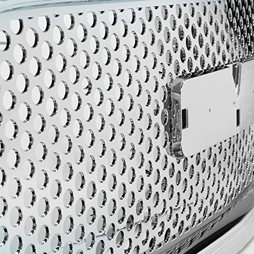 Spec-D Tuning Upper Round Hole Mesh Hood Grill Grille Chrome Compatible with 2000-2006 GMC Yukon Xl