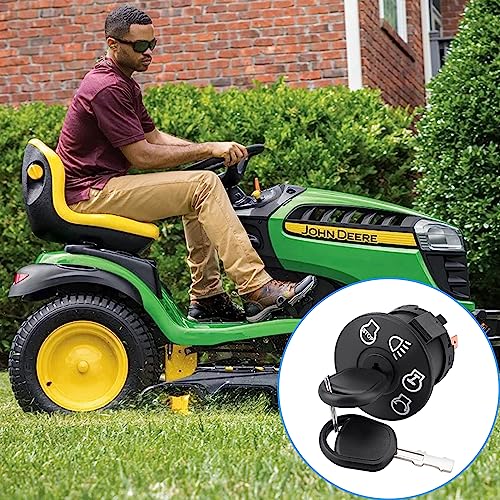 Lawn Mower Ignition Switch Key 4 Position 7 Terminals for John Deere L100 L105 L110 L111 L118 L120,Craftsman, Husqvarna, MTD, with 2 Keys Replace# 532175566 175566 163968 925-1741 GY20074 94762