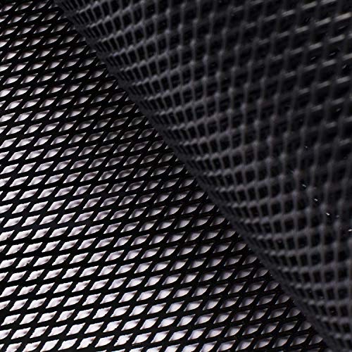 AggAuto Universal 40"x13" Car Grill Mesh - 100x33cm Aluminum Alloy Automotive Grille Insert Bumper 3x6mm Rhombic Hole, One of the Most Multifunctional Shape Grids Black