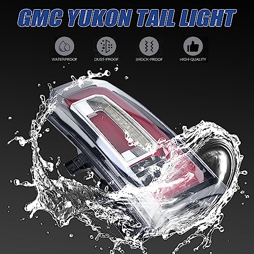 Goopool Tail Lights Assembly Compatible with GMC Yukon XL 2015 2016 2017 2018 2019 2020 LED Right Passenger Side Taillight Brake Turn Signal Assembly With Bulb Replaces 23380460 84536243 GM2801268