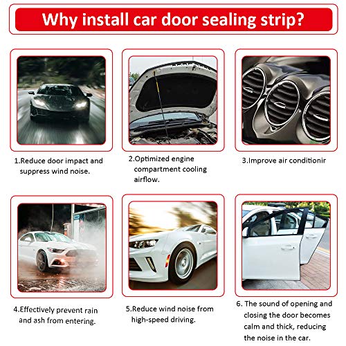 DGSL Car Weather Stripping, 20Ft Automotive Door Seal Strip with Side Bulb Rubber Seal for Cars, Boats, Trucks, RVs