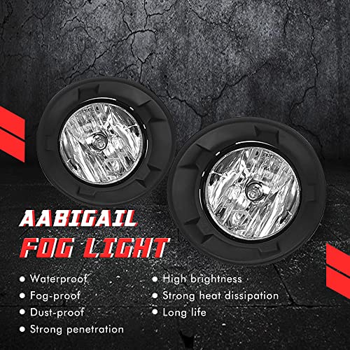 A ABIGAIL Driving Fog Lights Lamps Replacement for Chevy Camaro 2010 2011 2012 2013 with Halogen Bulbs & Black Bezel (Clear Lens)