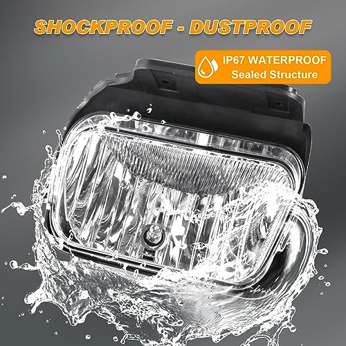 Nakuuly Fog Lights Compatible With 2003-2006 Chevy Silverado 1500 2500 3500 1500HD 2500HD 2007 Classic 02-06 Avalanche Driver and Passenger Side Fog Bumper Lamp Assembly with Bulbs Clear Lens