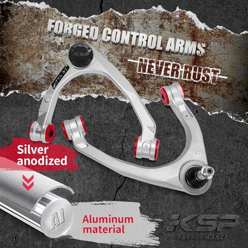 KSP Silverado Upper Control Arms, 2-4" Aluminum Forged Control Arm Compatible With Ch-evy Silverado GMC Sierra 1500 2007-2018,2pcs Aftermarket UCA With Flexible Ball Joint