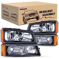 Nilight Headlight Assembly for 2003 2004 2005 2006 Chevy Silverado Avalanche 1500 1500HD 2500 2500HD 3500 Chevrolet Pickup Replacement Headlamp Housing Bumper Lamp Set